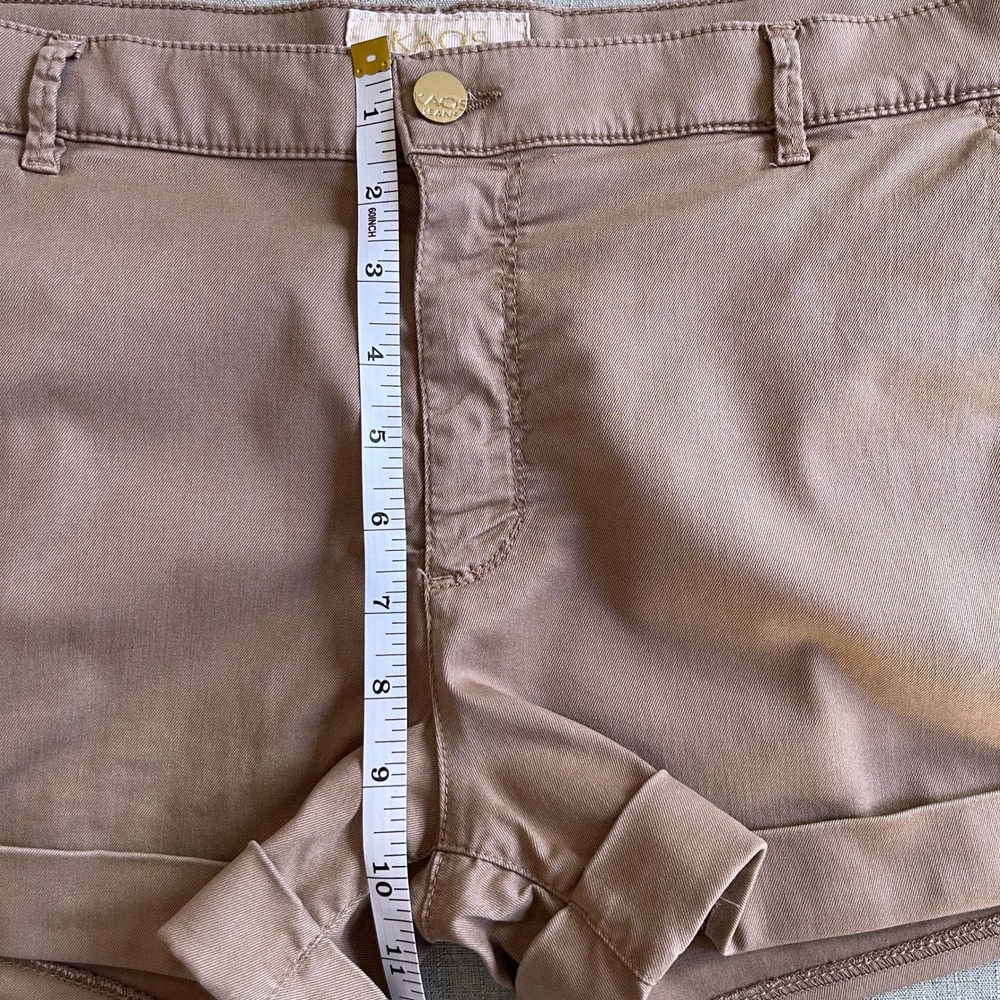 KAOS Jeans Chino Stretch Short 3" Women Size 31 Mauvey Camel Tan Made in Italy - Picture 5 of 9